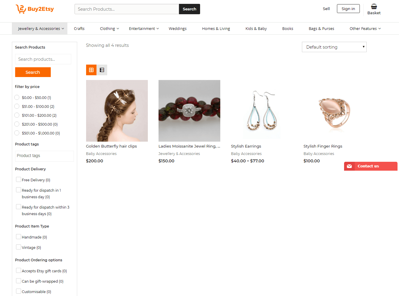Best Etsy clone category page demo - Buy2Etsy