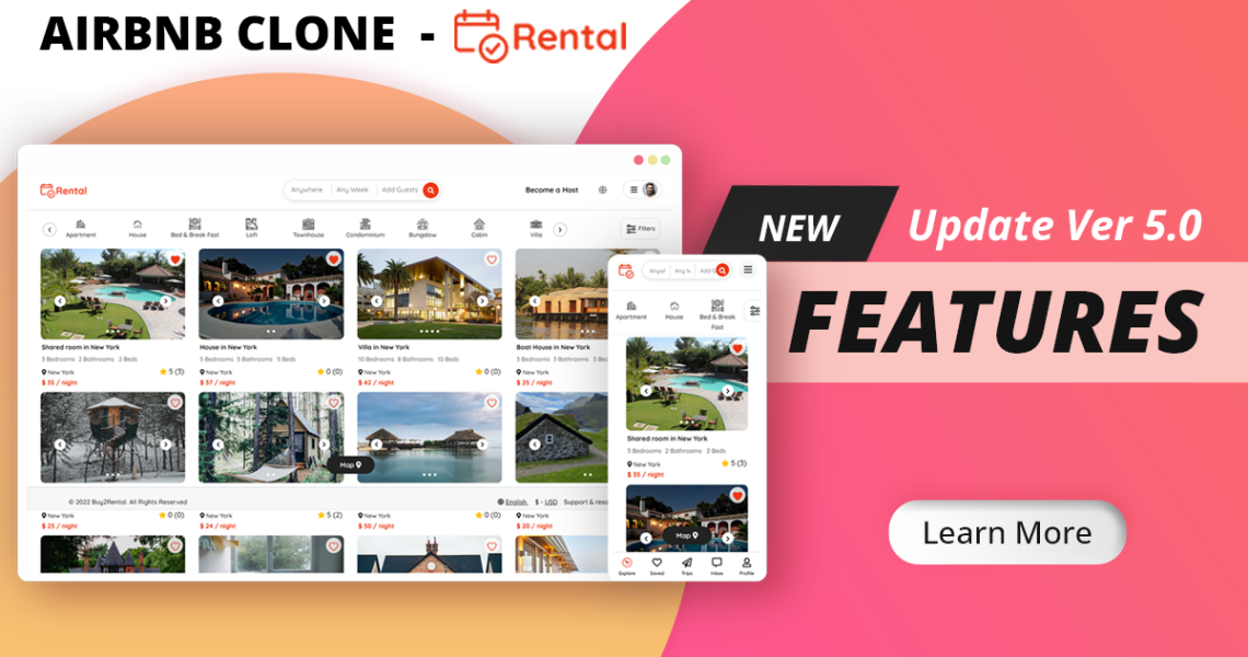 Airbnb Clone Core Feature Update Version 5.0