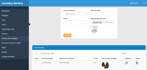 Laundry Service PHP script