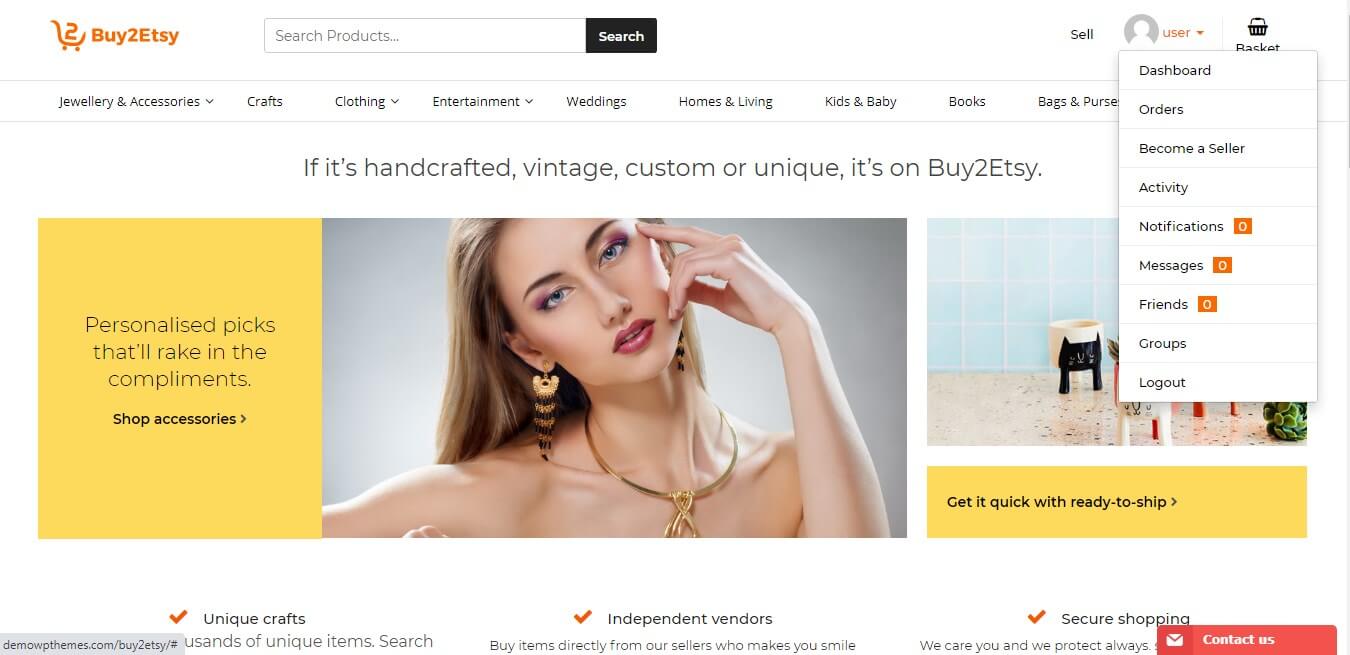 etsy-clone-website-user-dashboard