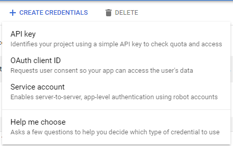 create credentials