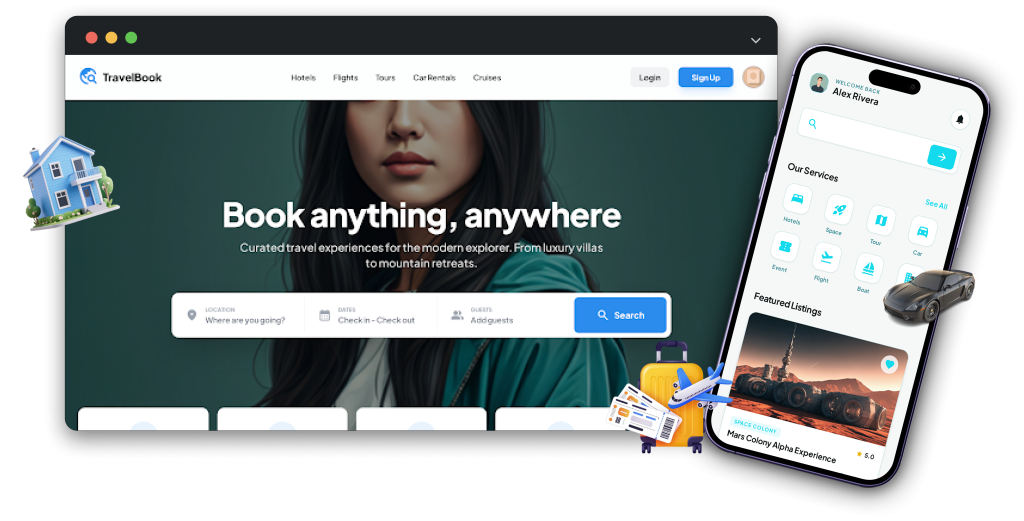 booking clone - Header
