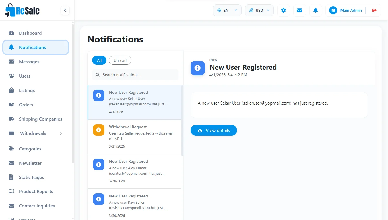notification